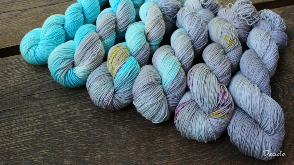 "Azur s trochou šedé" extra MERINO se sw 3mm