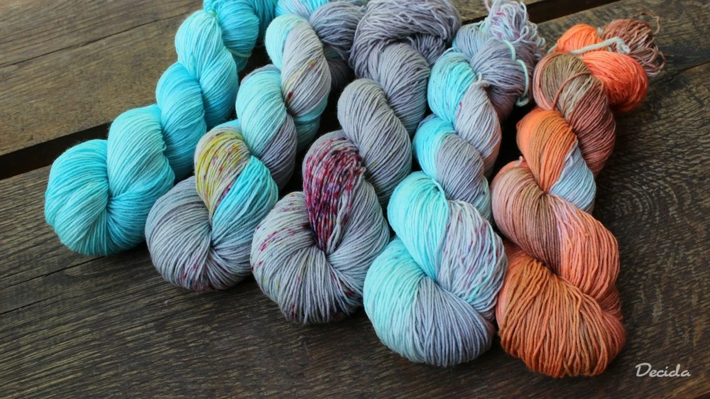 "Azur s trochou šedé" extra MERINO se sw 3mm