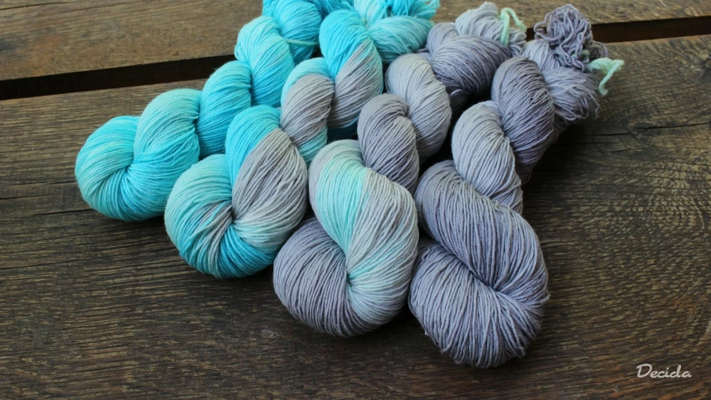 "Azur s trochou šedé" extra MERINO se sw 3mm