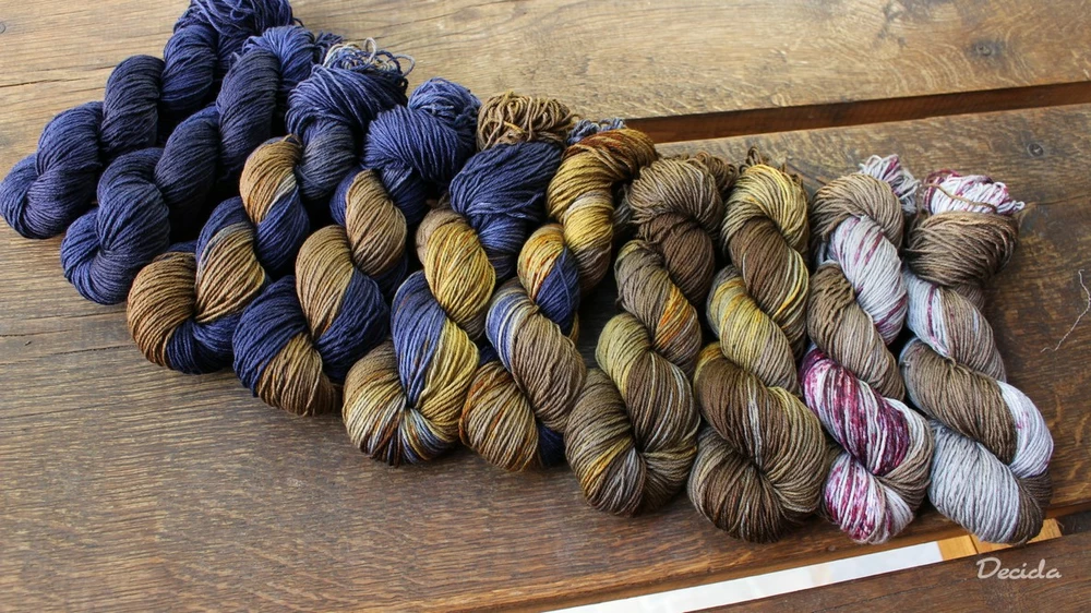 "Navy a khaki 2" Merino/hedvábí 4mm 