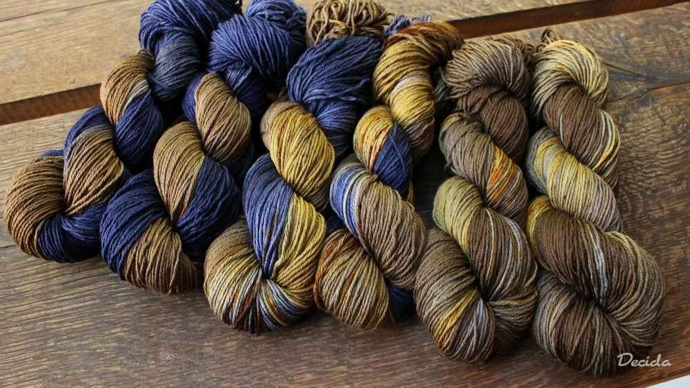 "Hnědá khaki" Merino/hedvábí 4mm 