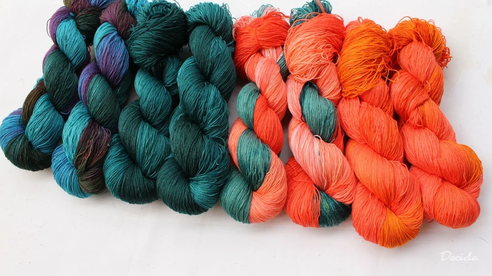 "Mandarinky"  Merino/hedvábí 2mm