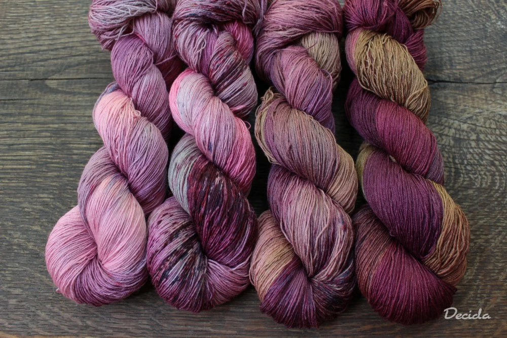 "Růžový kvítek 2" merino/hedvábí 2mm