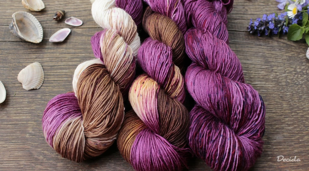 "Burgundy a smetana" - extra MERINO se sw 3mm