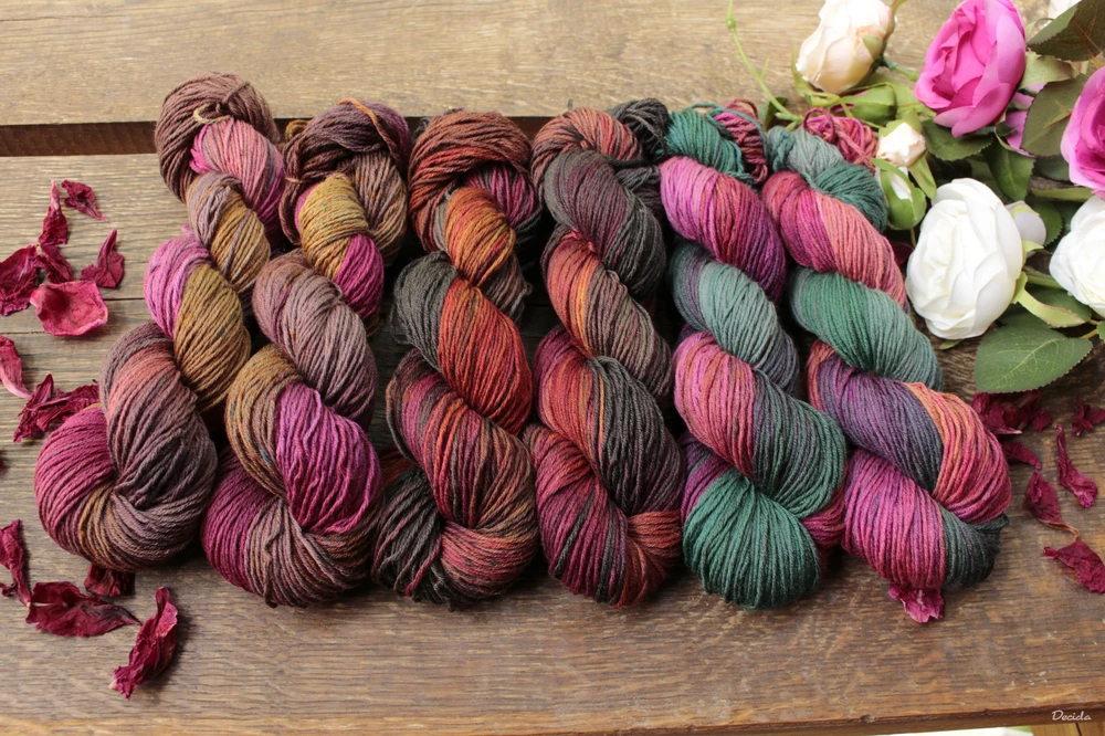 "Wild rust pink" Merino/hedvábí 4mm