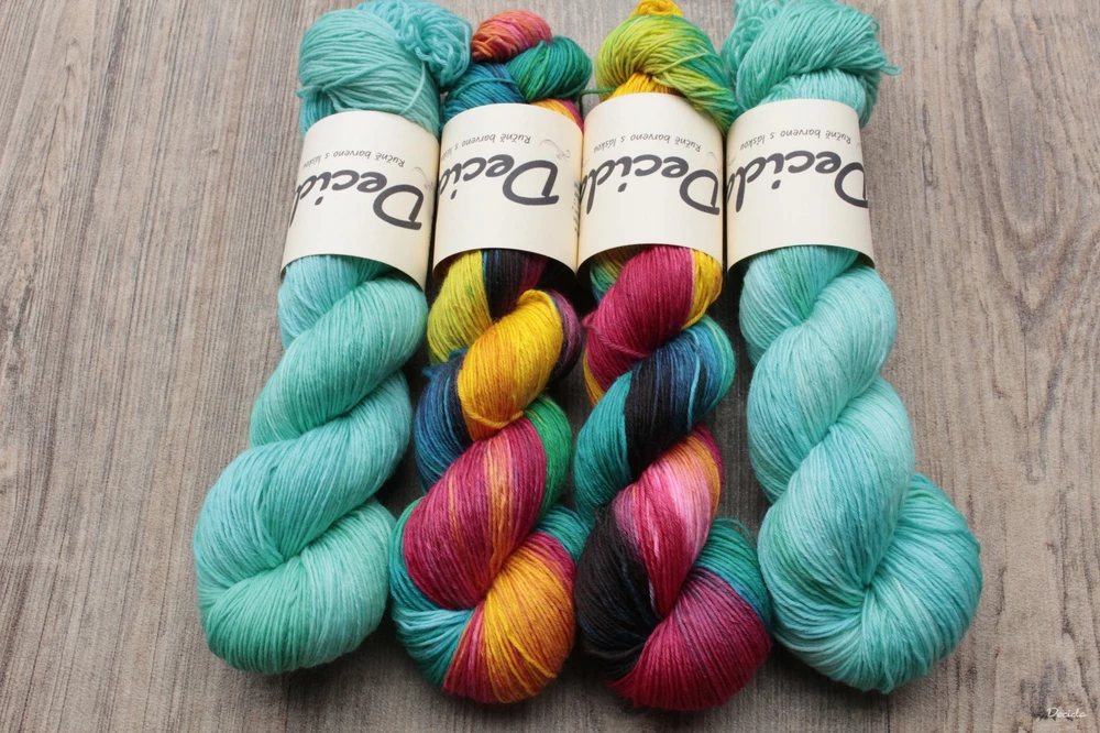 "Tyrkys a mint" -  extra MERINO se sw 3mm