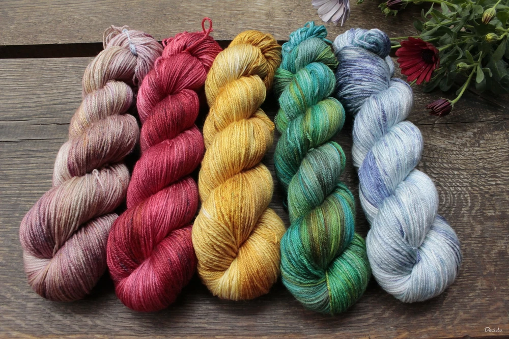 "Sušená kytice" merino/hedvábí 50/50 400m