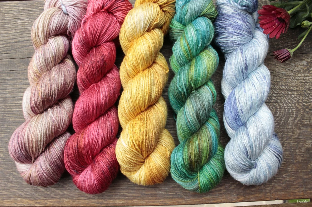 "Sušená kytice" merino/hedvábí 50/50 400m