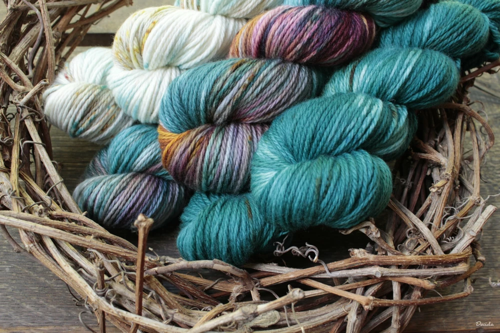 "Water nymph" - merino/kašmír/nylon ARAN 166m/100g