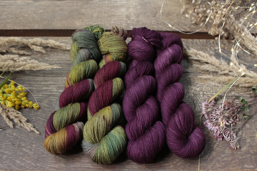 "Vino de borgoña " 100g - 70%merino 10%nylon 20% yak