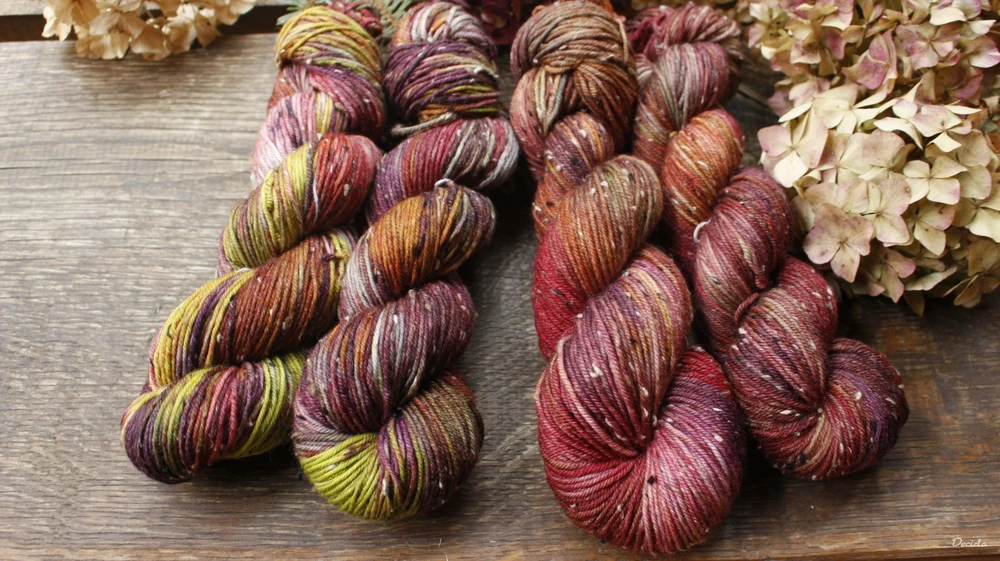 "Green autumn" Donegal DK -  85% merino a 15% donegal nopky