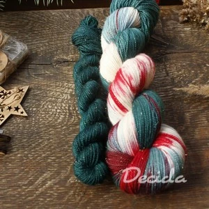 "Candy Green" - 120g Merino sw/Nylon/Zlatá nitka 400m 100+20g