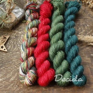 "Vánoční minis" - 20g Merino sw/Nylon/Zlatá nitka 400m 20g