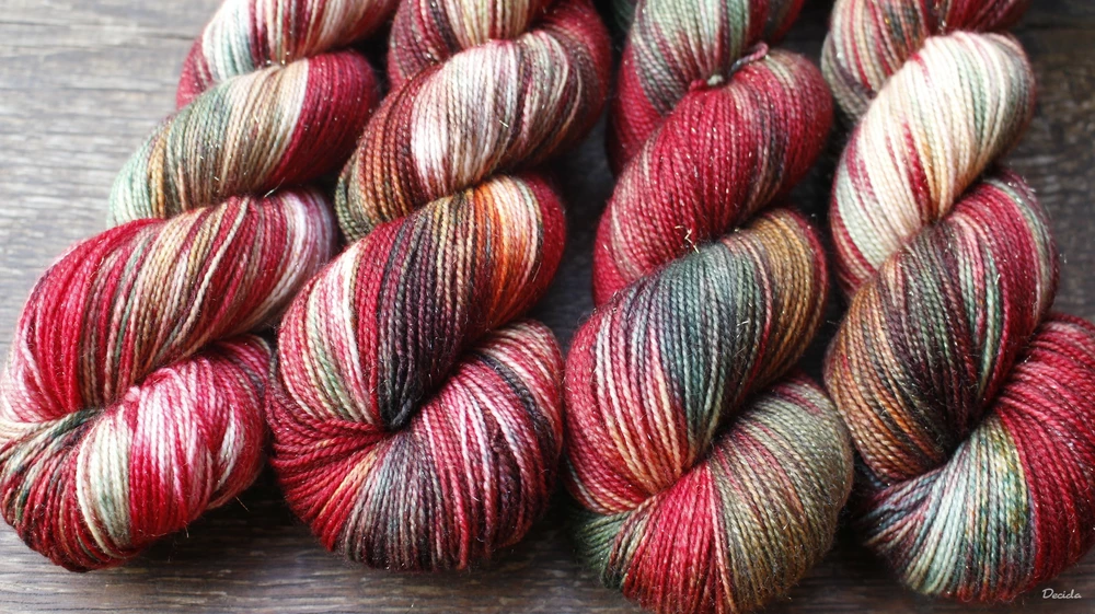 "Holiday times" - 100g Merino sw/Nylon/Zlatá nitka 400m