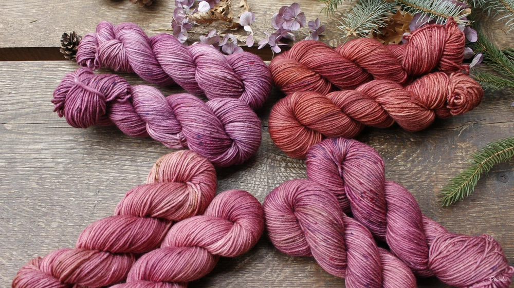 "Sušené kvítí" - Merino sw/polyamid 4,5mm