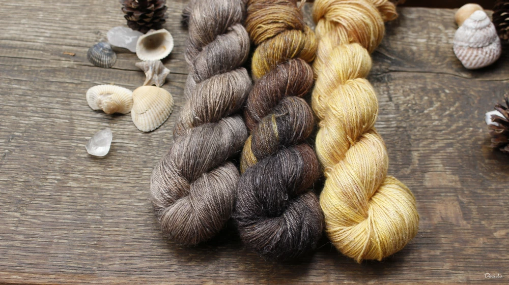 "Obilí"- 50% Alpaca/25% Hedvábí/25% len 400m