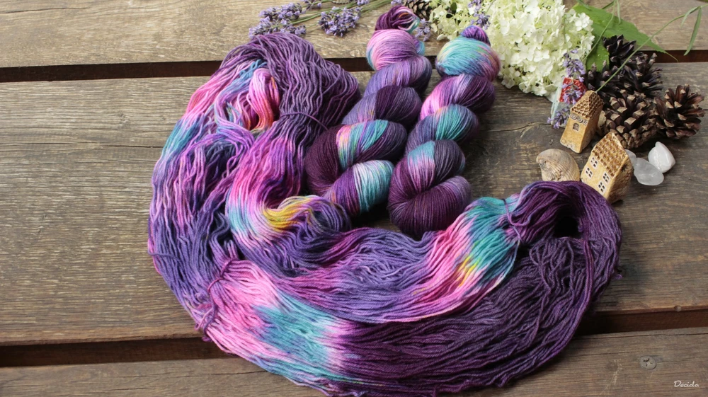 "Letní květy" - EXTRA Merino sw/polyamid 365m/100g