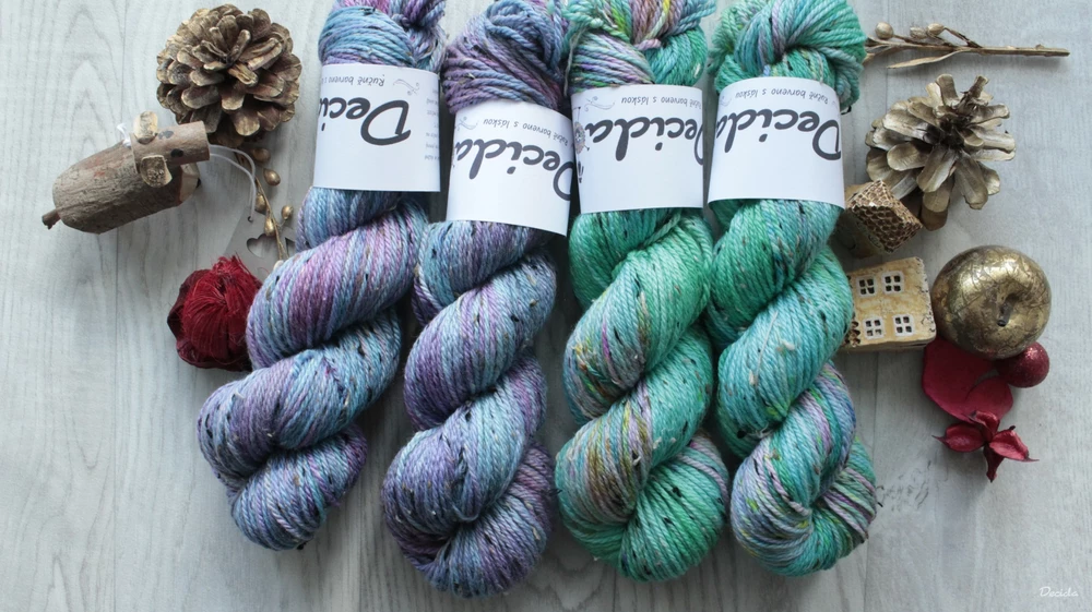 "Green day" - merino a Donegal neps ARAN 166m/100g