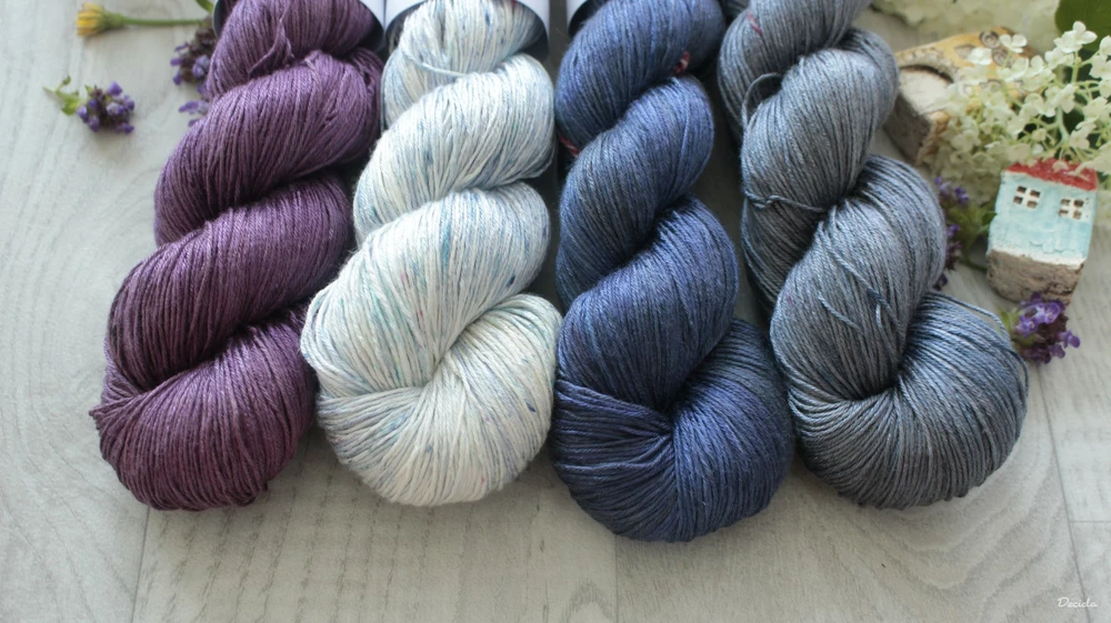 "Blue Snow" 100% pravé hedvábí 400m