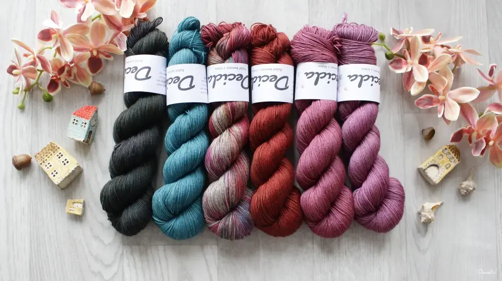 "Červené kaštany" -  60%merino 20%hedvábí a 20% yak