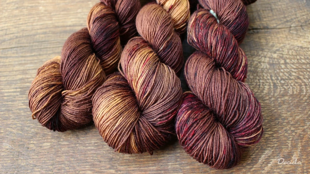 "Čokoláda a burgunda" extra MERINO se sw 3mm
