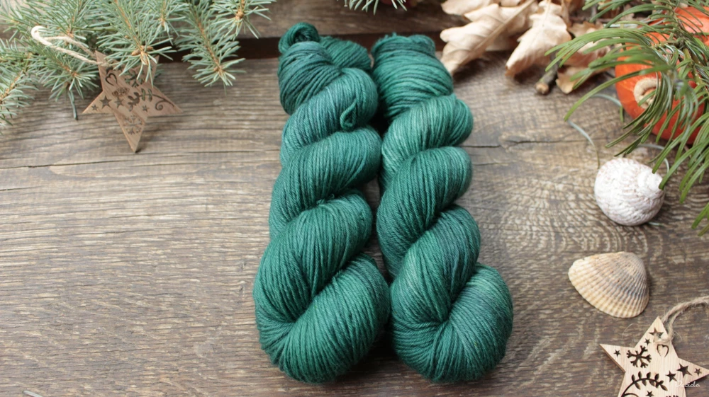 "Vánoční girlanda - Green" - Merino sw/polyamid 270m/100g