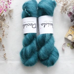 "Teal blue" - 60% superkid mohér 40% hedvábí 700m/50g