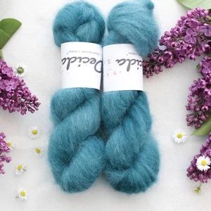 "Teal blue"- 75% superkid mohér/25%hedvábí 420m/50g