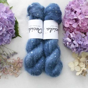 "Nebe" - 34% superkid mohér 11% hedvábí 41% nylon 14% polyester 195m/50g