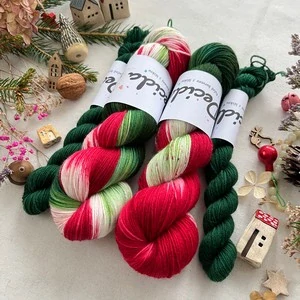 "Vánoční girlanda 9 - Zelená" EXTRA Merino sw/polyamid 400m/100g Set 120g PŘEDOBJEDNÁVKA