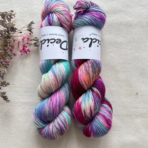 "Výprodejový set 200g" - Merino sw/Nylon/Zlatá stellina 400m