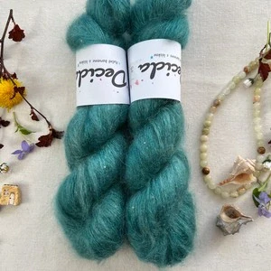 "Emerald Teal 3"- 64% superkid mohér 3% merino 10% flitry 23% hedvábí 400m/50g