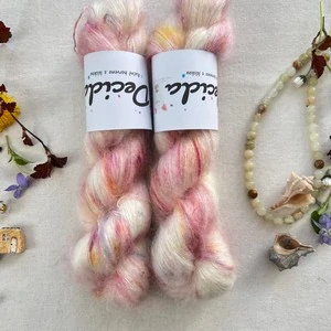 "Cherry pop 7" 64% superkid mohér 3% merino 10% flitry 23% hedvábí 400m/50g