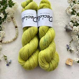"Lime Flash" 60% merino 20% hedvábí 20% konopí 400m