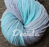 "Šedá s kapkou tyrkys" Merino/hedvábí 4mm 