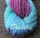 "Modré kvítky" Merino/hedvábí 2mm