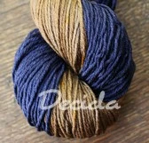"Navy a khaki 1" Merino/hedvábí 4mm 