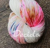 "Koření s hot pink"  Merino/hedvábí 2mm