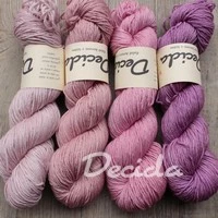 "jednobarevné růžové" Merino/hedvábí 4mm