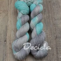 "Šedá s trochou tyrkys" -  extra MERINO se sw 3mm