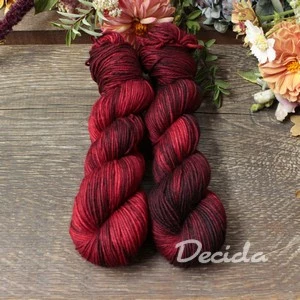 "Red fire" - Merino sw/polyamid 4,5mm