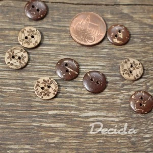 Kokosové knoflíky Květiny 15,2mm