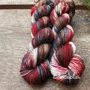"Christmas carol" - 100g Merino sw/Nylon/Zlatá nitka 400m