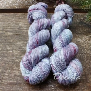 "Snow puff" - 100g Merino sw/Nylon/Stříbrná nitka 400m
