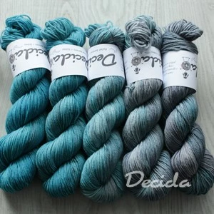 Fade set "Grey Turquoise" 500g - extra MERINO se sw 4mm