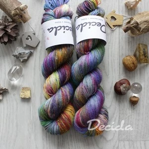 "Tangerine party" - 85% merino sw a 15% donegal nopky barevné