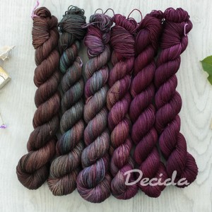 Fade set "Višně v čokoládě"- 6x 50g merino sw 400m/100g