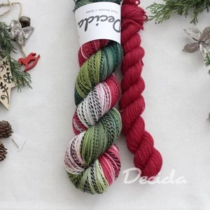 "Vánoční girlanda set - ČERVENÁ" - 120g ZEBRA Merino sw/nylon 400m/100g
