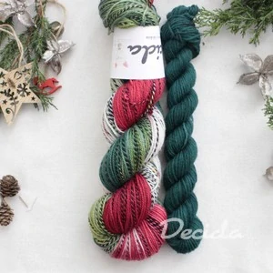 "Vánoční girlanda set - ZELENÁ" - 120g ZEBRA Merino sw/nylon 400m/100g