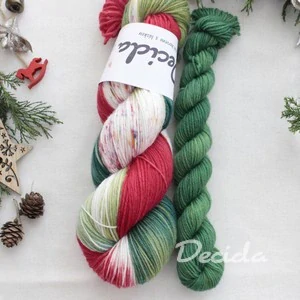 "Vánoční girlanda - set ZELENÁ" - 120g EXTRA Merino sw/polyamid 365m/100g
